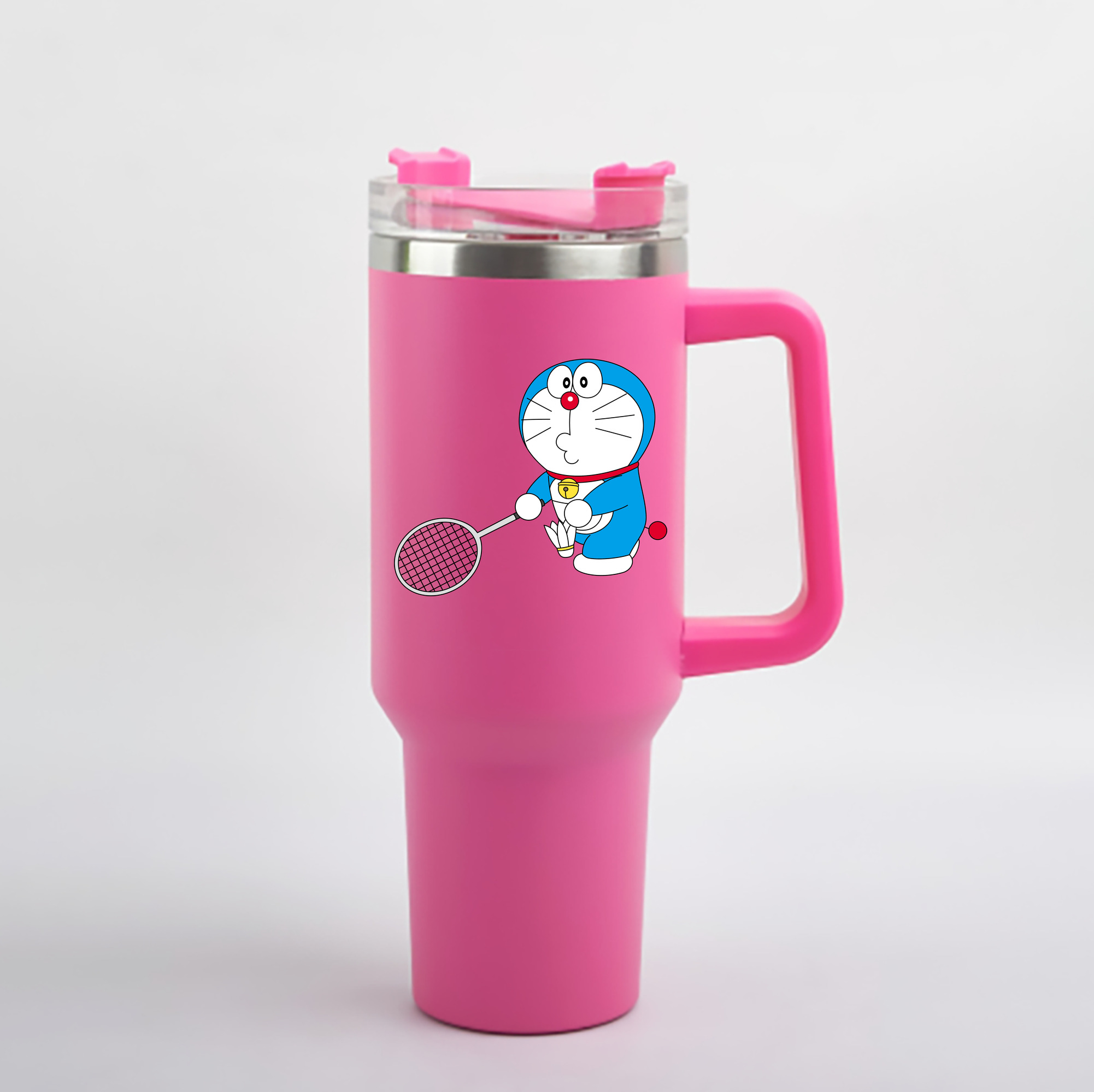 （画像用） ドラえもん Doraemon 1200mL車用タンブラー - クリスタルステッカー（プラスチックストロー付き）